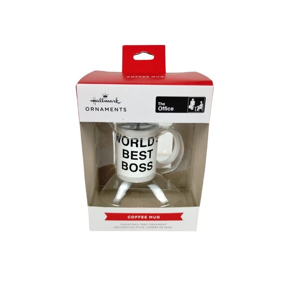 Hallmark Ornaments The Office Worlds Best Boss Coffee Mug Dunder Mifflin Inc - Picture 3 of 10